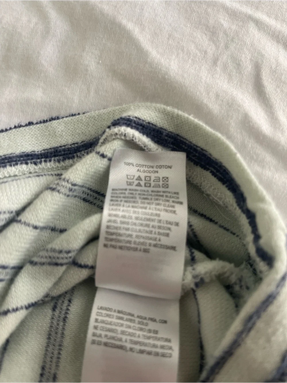 Lucky Brand White and Navy Striped Short Sleeve Tee